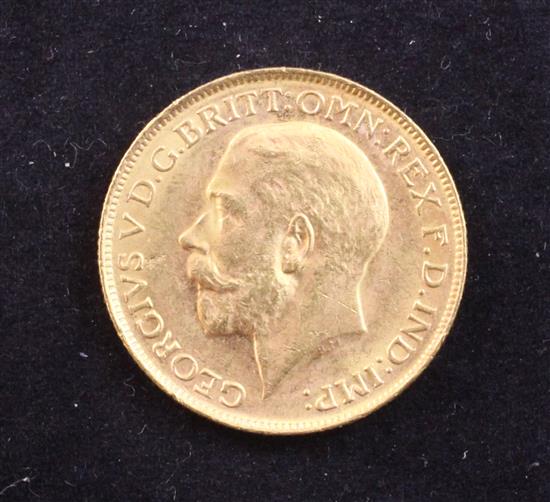 A George V 1918 gold sovereign,